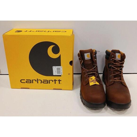 Carhartt Men's 6" Rugged Flex Composite Toe Work Boot Brown CMF6366 Brown 12Wide - Picture 1 of 6